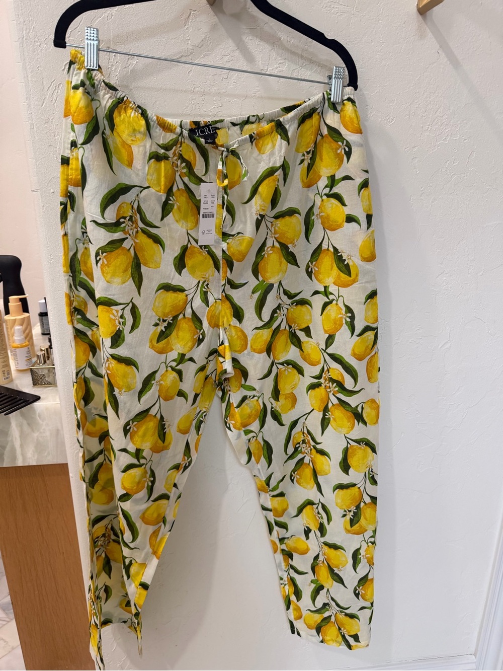 J. Crew swim coverup Lemon-Print Pants - Yellow